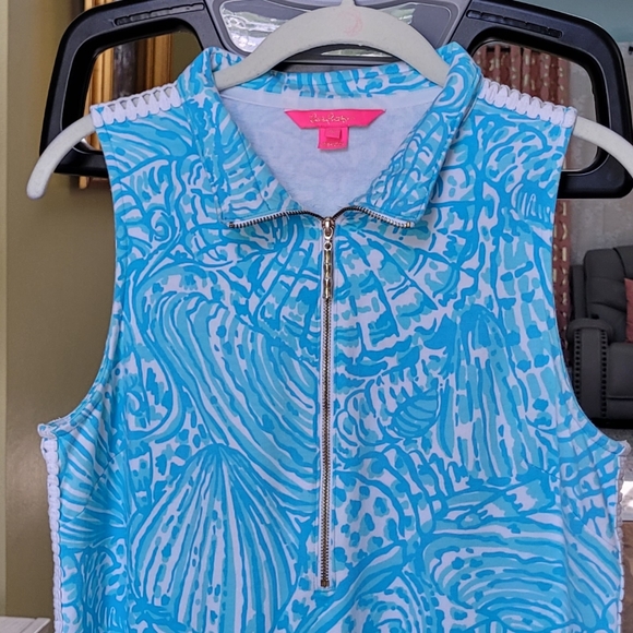 Lilly Pulitzer Skipper Succulent Blue Sea Cups Sleeveless Dress Size Medium - Picture 5 of 10